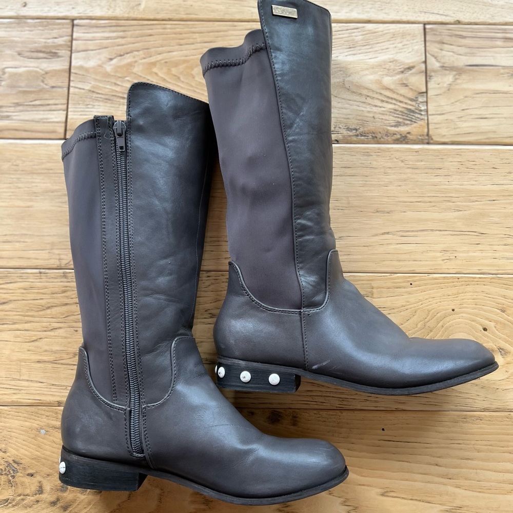 BCBGMAXAZRIA Girls boots Leather/Man made Outsole 4m Dark Grey
